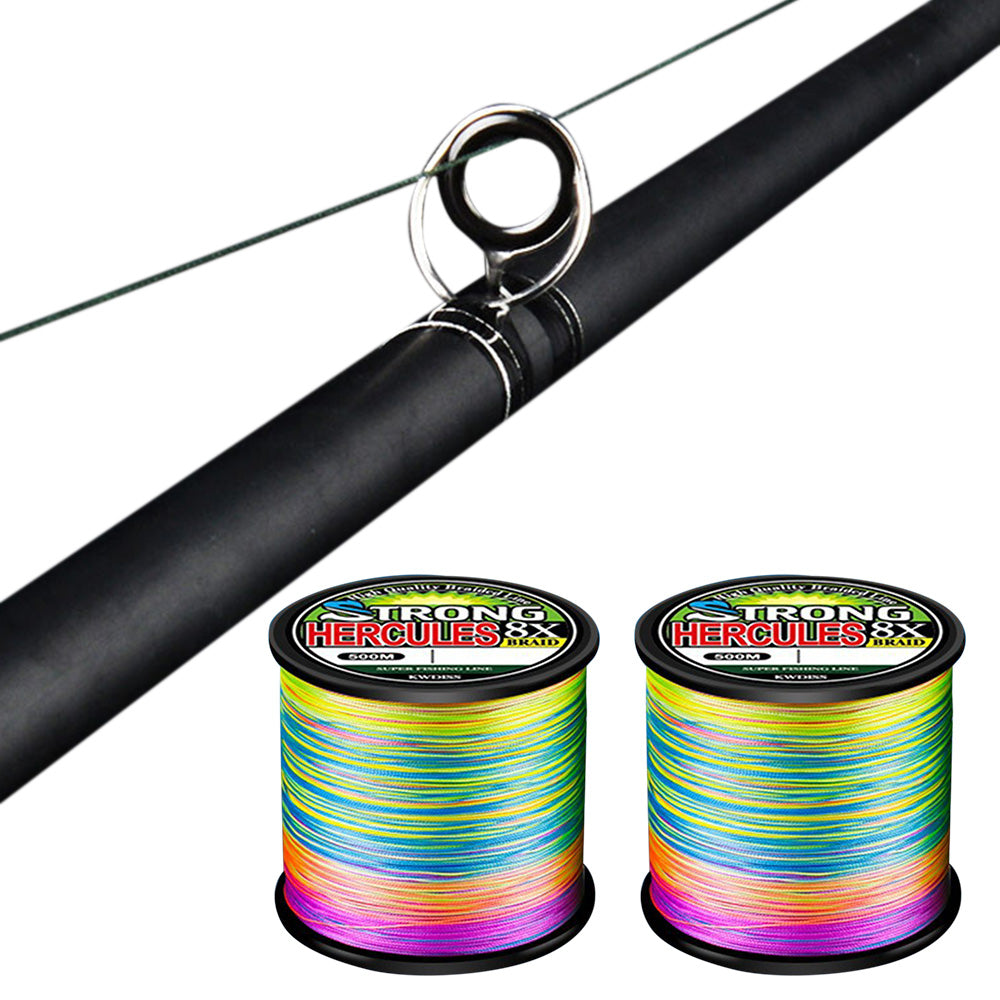 2X500m Multicolor PE Braided Fishing Line 8 Strands Braid Fishing Line