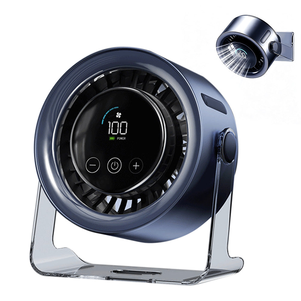 USB Rechargeable Desk Fan with 100 Speeds Display and 120 Degree Rotation