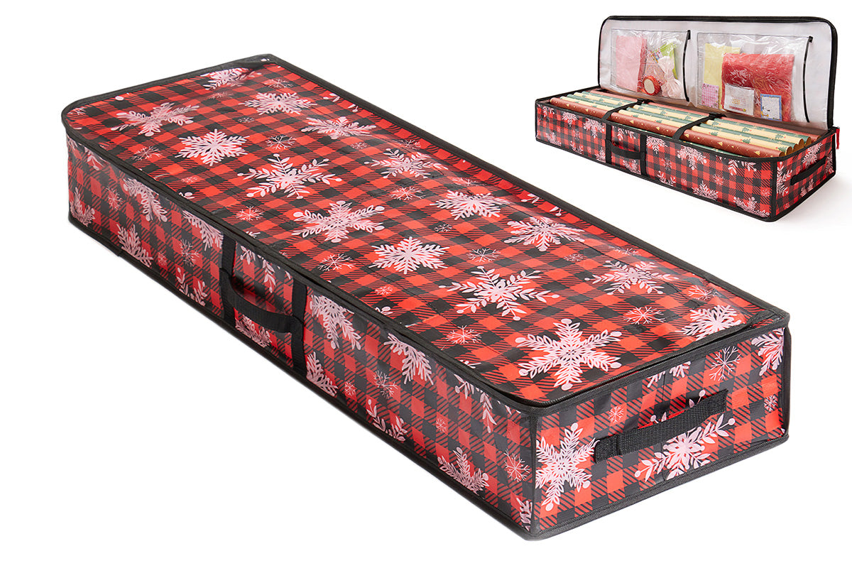 Large Capacity PE Gift Wrap Storage Bag with Water Resistant Zipper and Handles