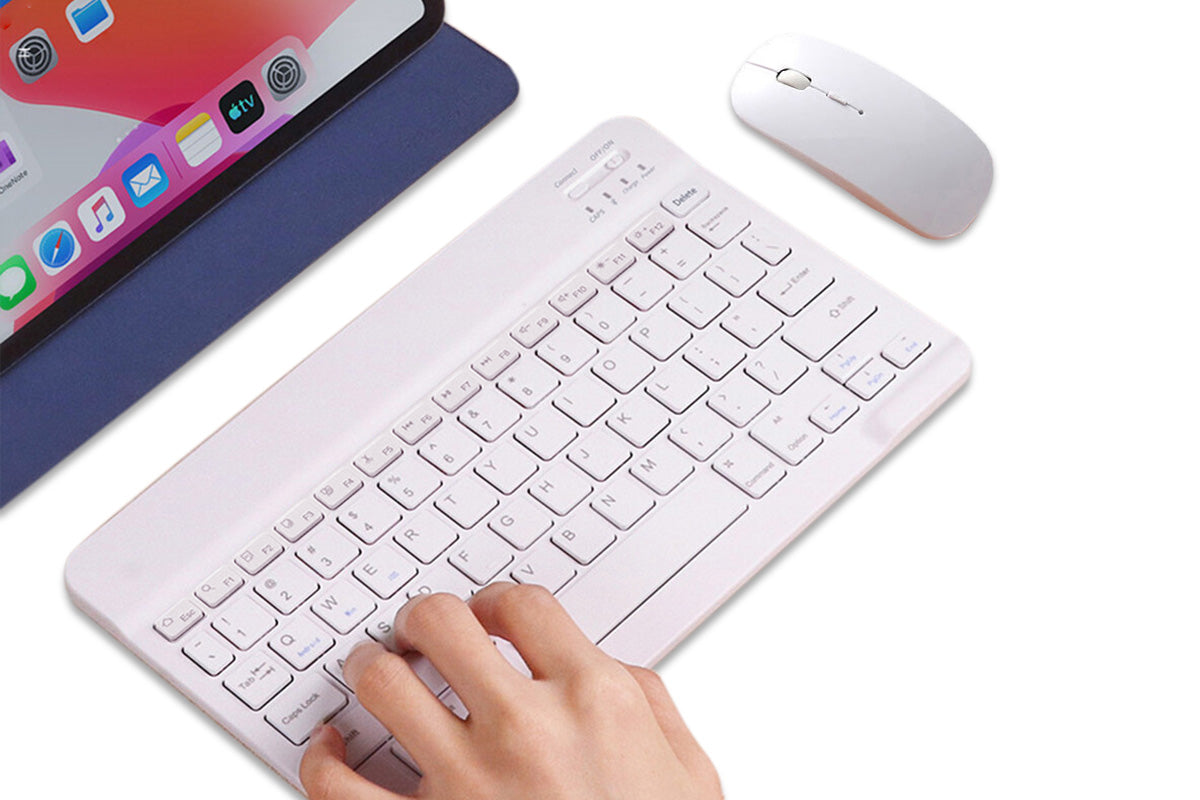 Ultra Slim Portable Wireless Bluetooth Keyboard Mouse Combo for Tablet Laptop