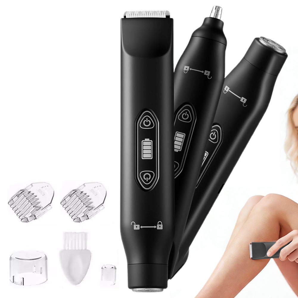 3-in-1 Electric Shaver Nose Hair Trimmer for Face Body Bikini Underarm and Legs