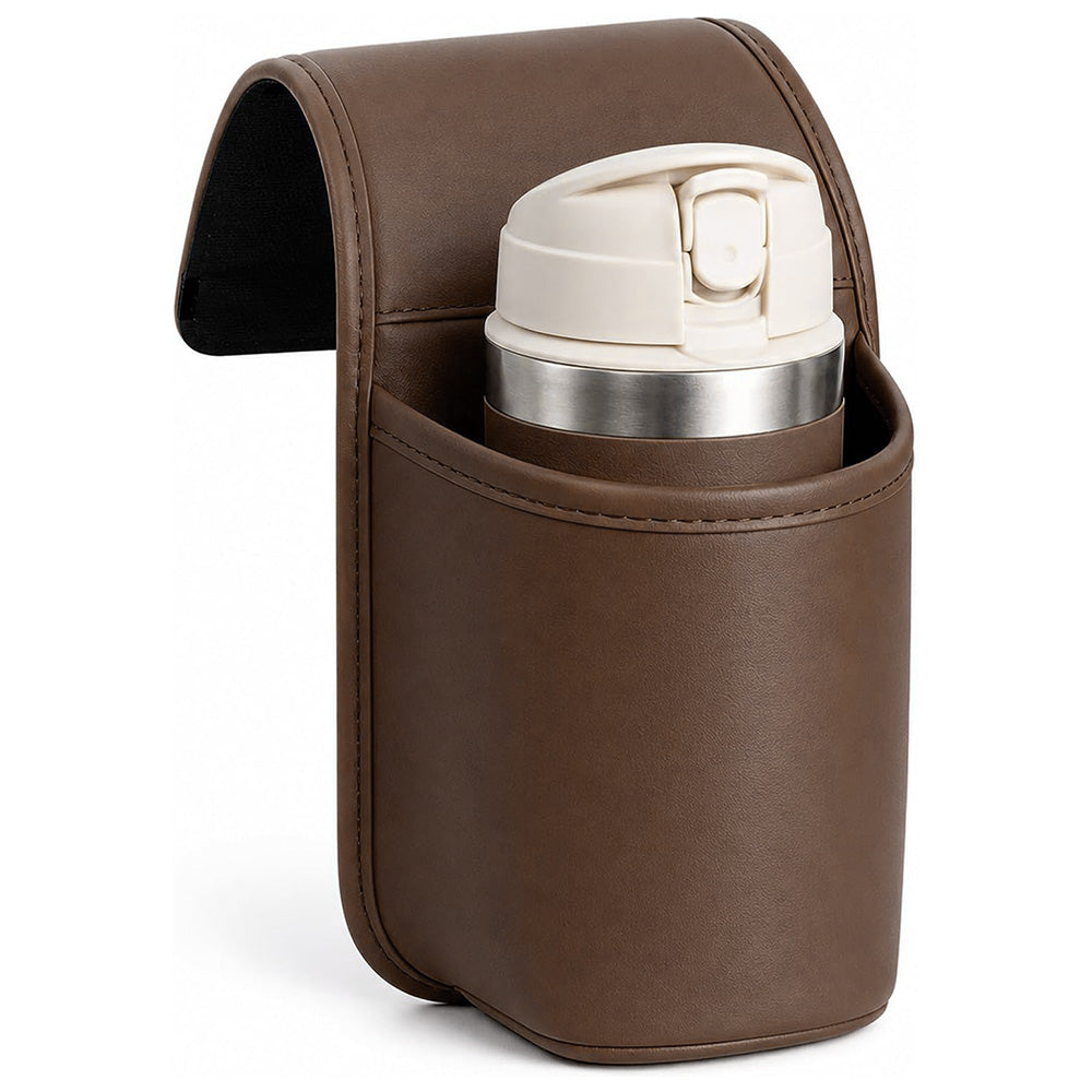 Self Adhesive PU Leather Vehicle Door Cup Holder for Bottle Cup