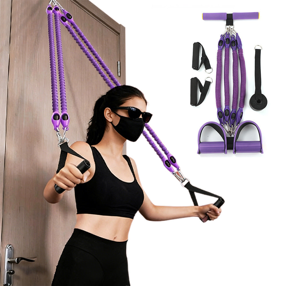 1 Set 4-in-1 Resistance Band Pedal Puller for Sit-Up Home Gym Yoga Pilates