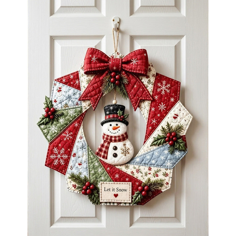 Christmas Quilted Wreath DIY Sewing Kit with Precut Fabric for Door Decor