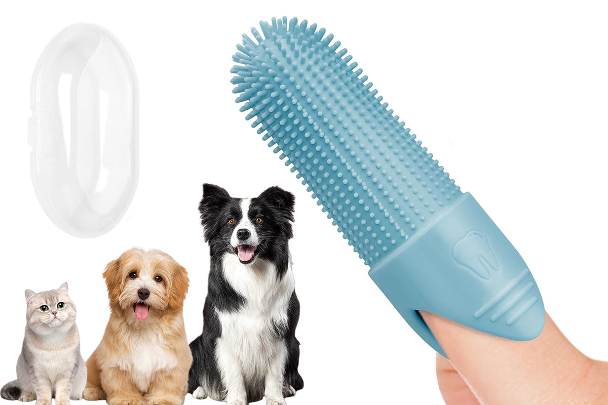 Silicone Pet Finger Toothbrush for Cats Dogs Daily Teeth Cleaning