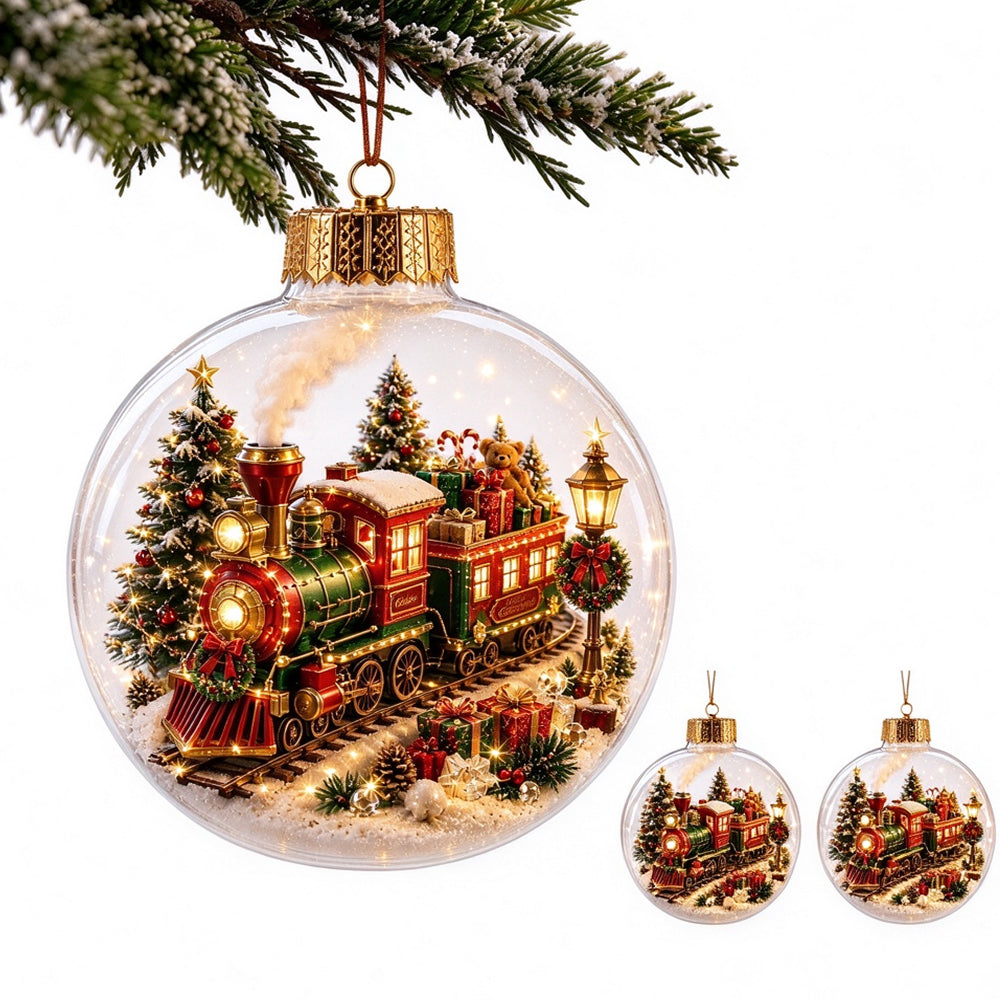 2 Pack 8cm Clear Plastic Fillable Christmas Ball Ornaments
