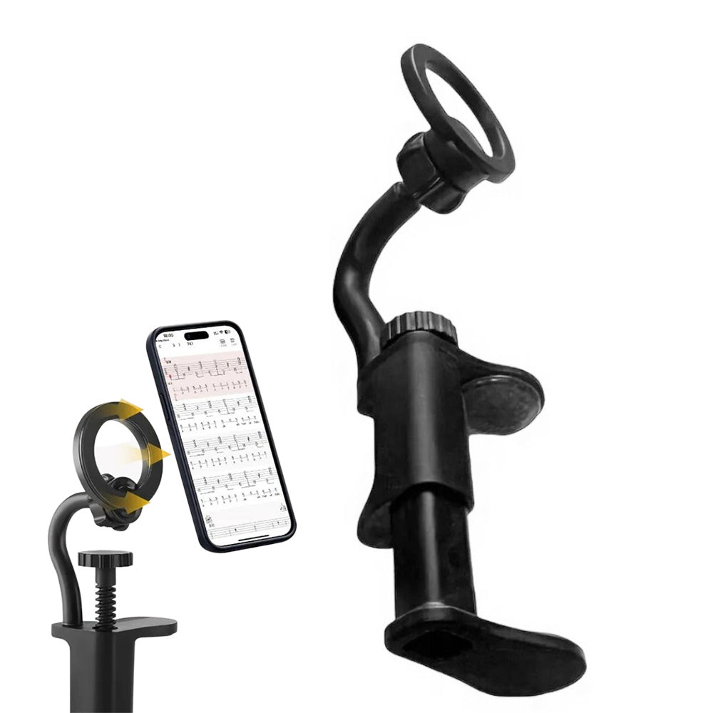 Guitar Phone Holder No Drill Guitar Mobile Phone Bracket With Rotatable Arm
