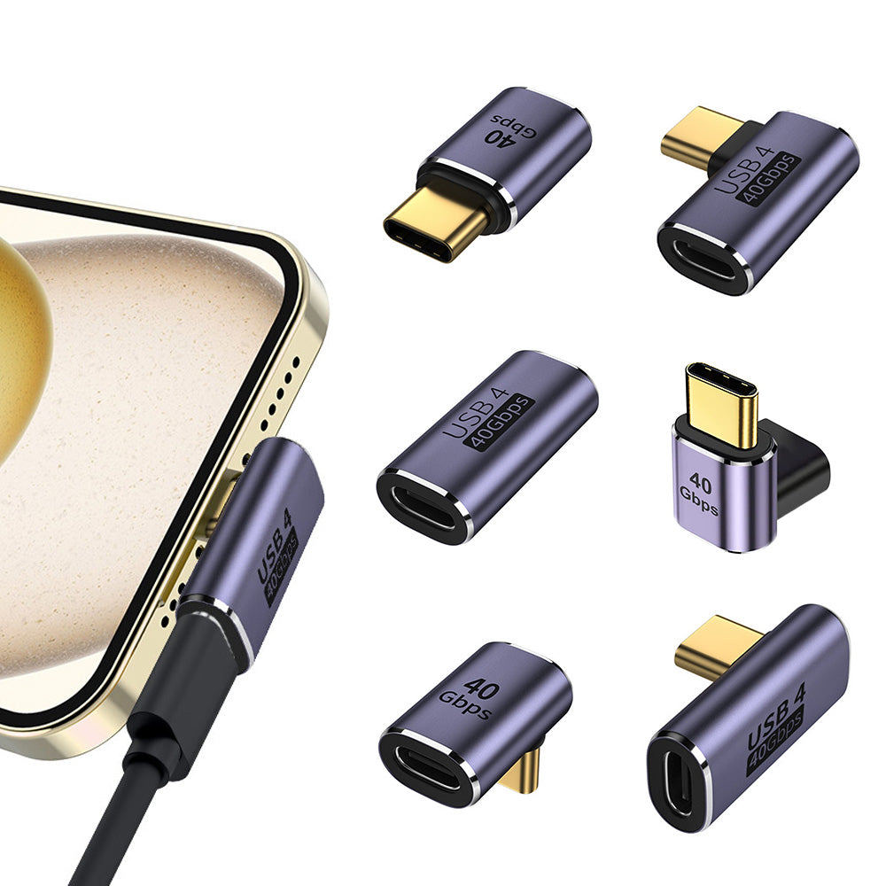 6Pcs Type-C USB4 40Gbps High-Speed Data Adapter Set