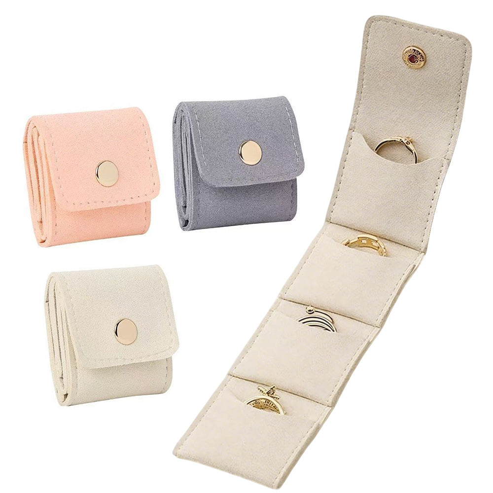 3-Pack Mini Travel Jewelry Organizer Pouch with Buckle