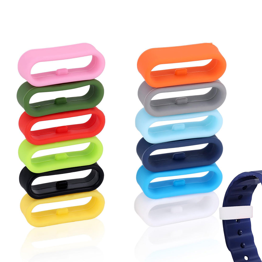 12PCS Multi-Color Band Keeper Magic Band Lock Fastener Rings Security Loop Holder Clips