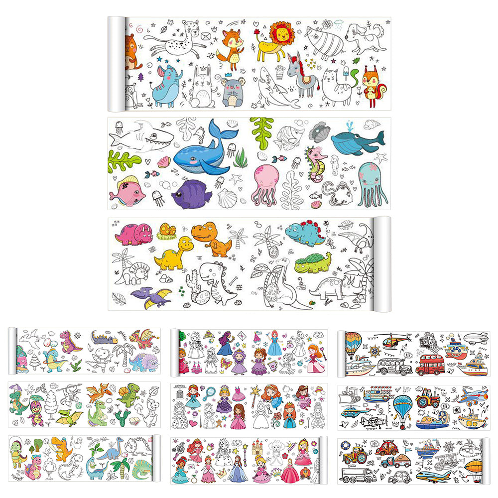 4 Large Coloring Paper Scroll Rolls Drawing Set 30x300cm for Little Ones