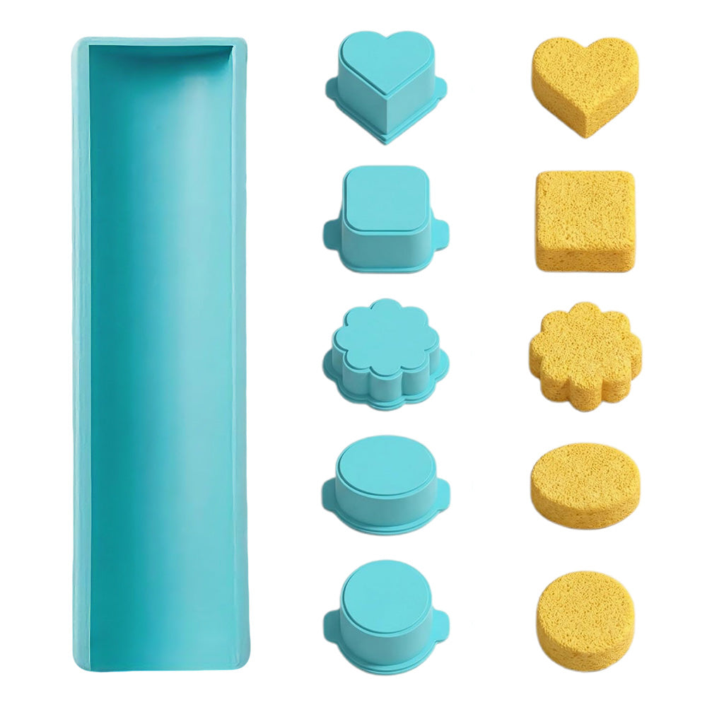 Cake Pop Mold Set with Tray and 5 Heart Square Cloud Oval Round Molds