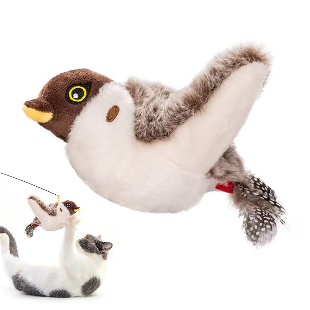 Interactive Cat Toy With Chirping Bird Electronic Flying Bird Shaped Cat Toy