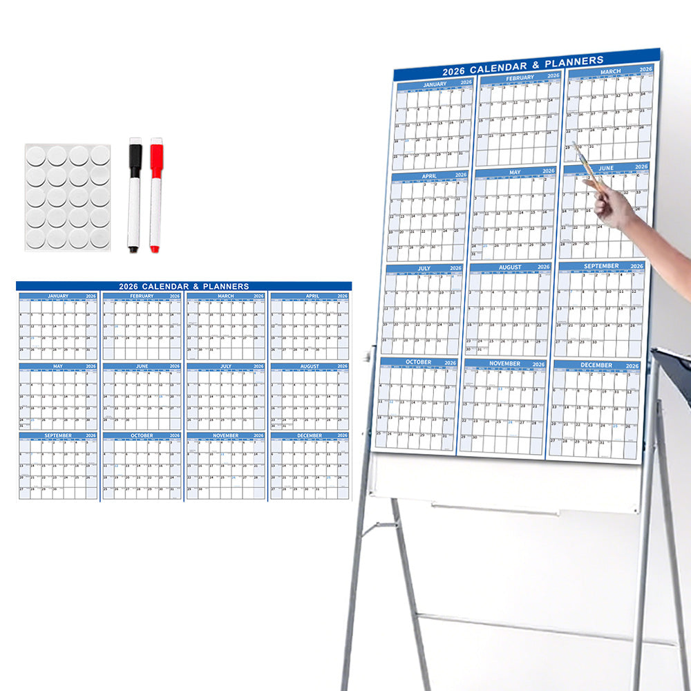 2026 Wall Calendar 12 Month Annual Yearly Wall Planner Horizontal and Vertical