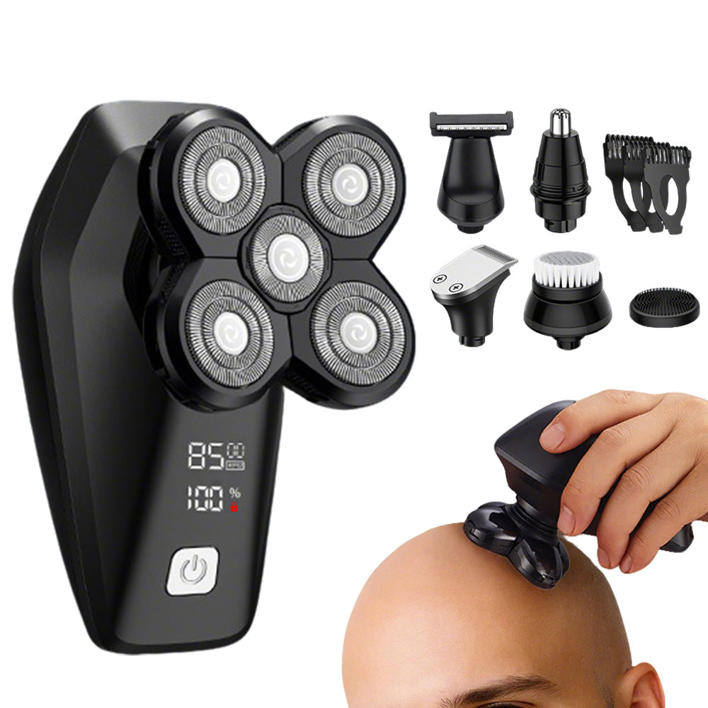 Head Shavers for Bald Men 6in1 Electric Razor IPX6 Waterproof Shaving Grooming Kit