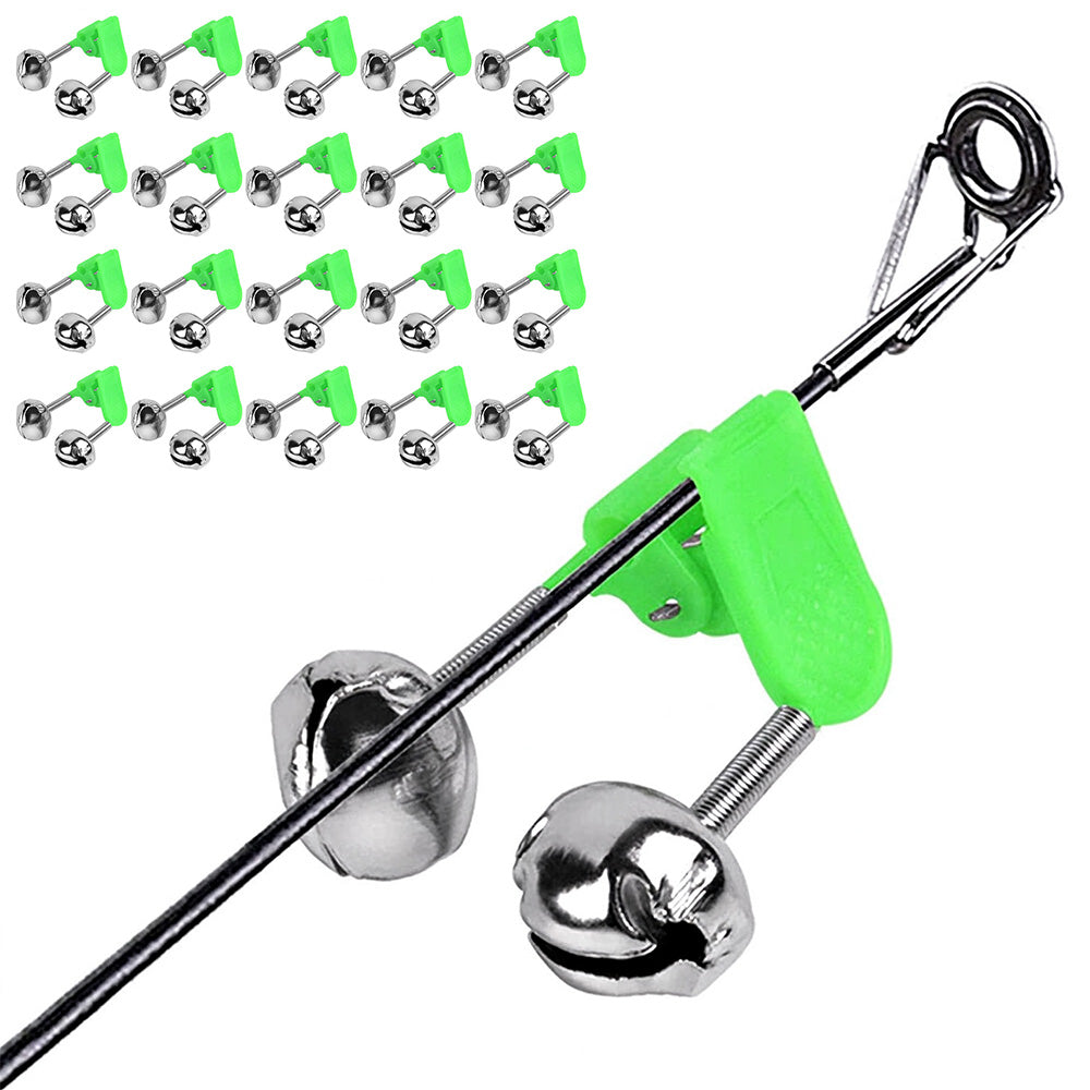 20 Pcs Fishing Bite Alarm Bells for Rod Tips Day and Night