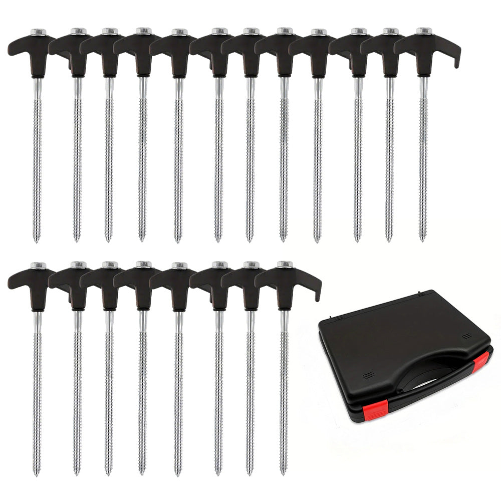 20PCS Galvanized Steel Camping Tent Pegs In Ground Stakes For Camping Hiking