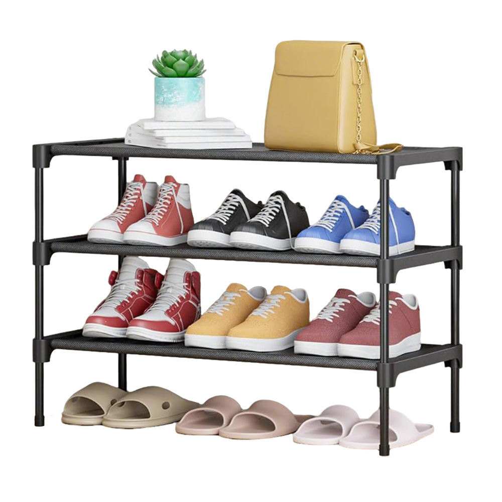3 Tier Stackable Shoe Rack Shelf Shoe Organizer For Closet Entryway Garage