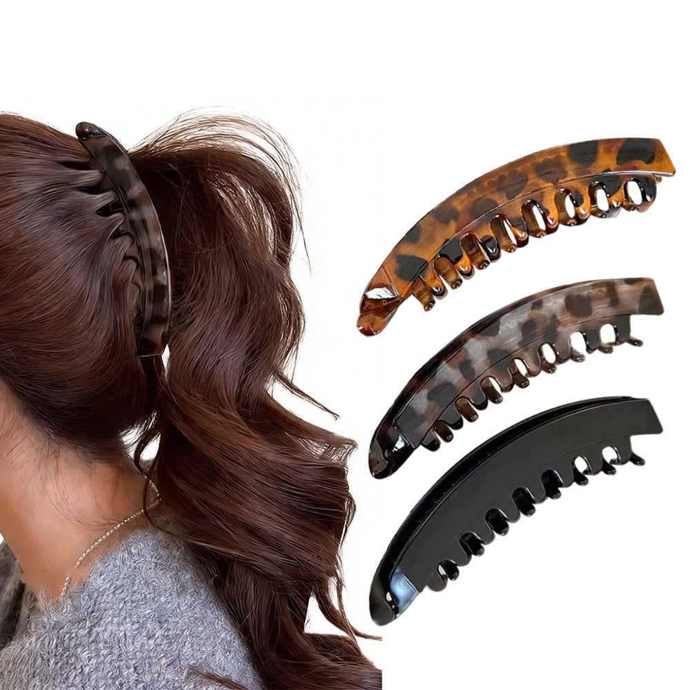 3 PCS Large Banana Hair Clips for Women High Ponytail Styling
