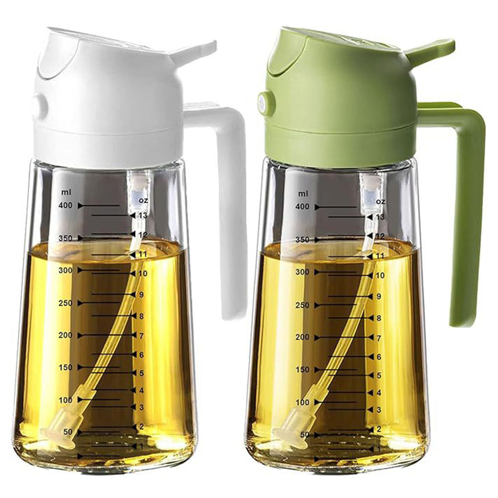 2 Pcs Measuring Oil Dispenser Bottle with Spray and Pour