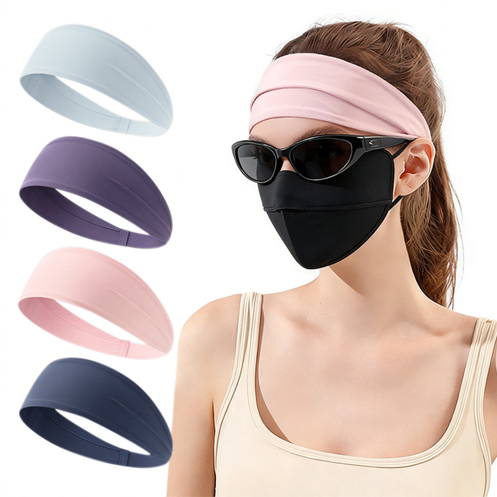 4 Pack Fitness Sweat Headbands Wide Elastic Sports Headbands for Workout Yoga