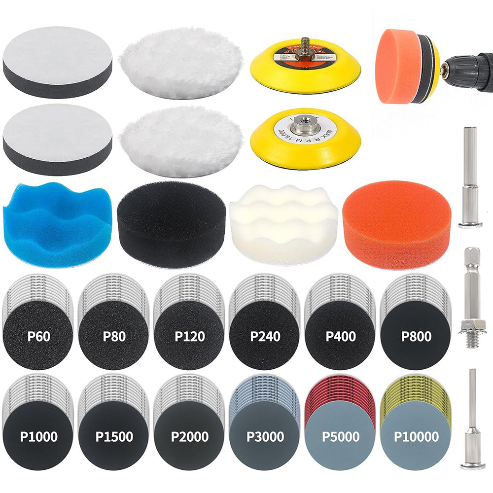 133 Piece 75mm Sanding Disc and Polishing Kit for Drills Rotary Tools