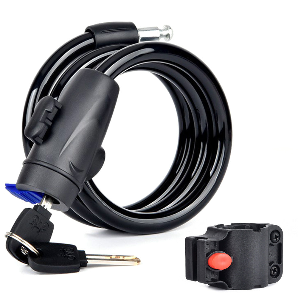 Anti-theft Security Bike Cable Lock Bicycle Lock With Bracket And 2pcs Keys