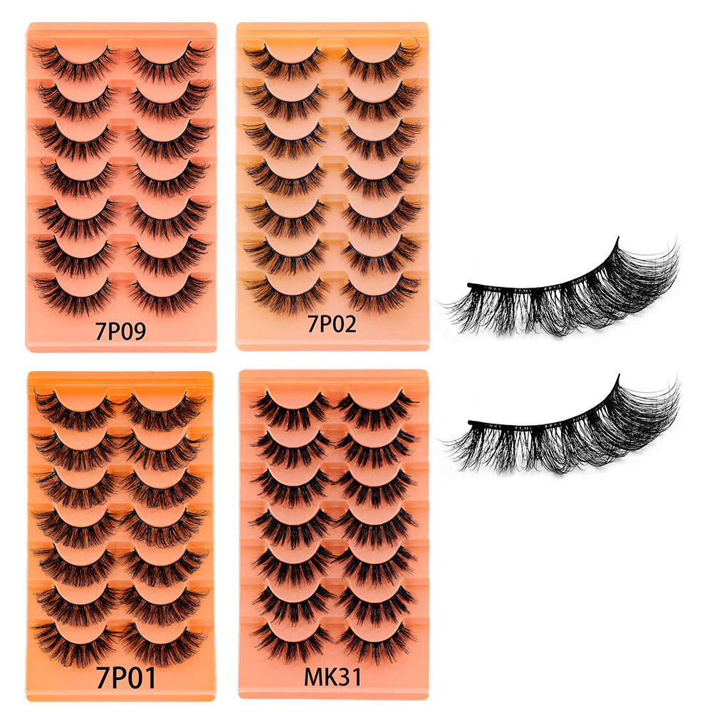 28 Pairs Lashes Full Volume False Eyelashes Synthetic Fibers Eyelashes Natural Look Cat Eye