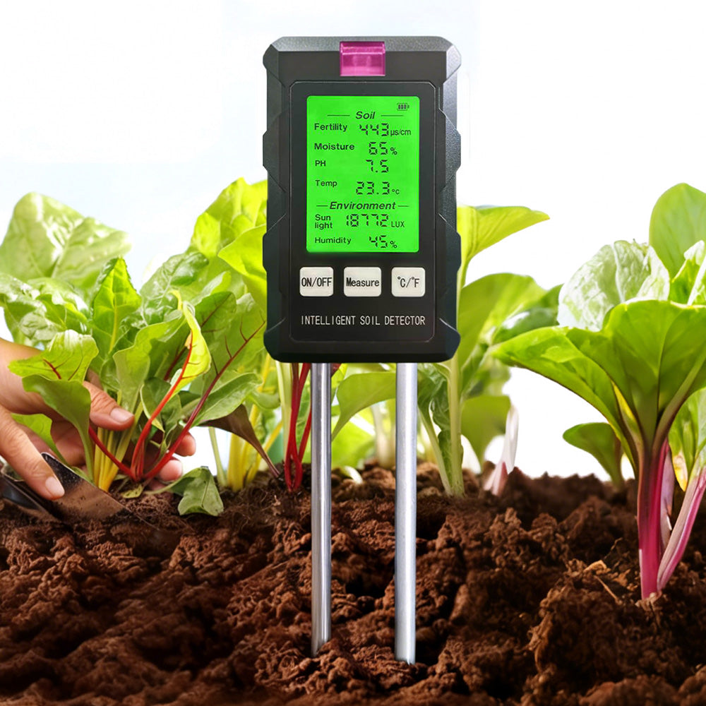 6 in 1 Soil Moisture Meter with PH Meter and Plant Temperature for Garden