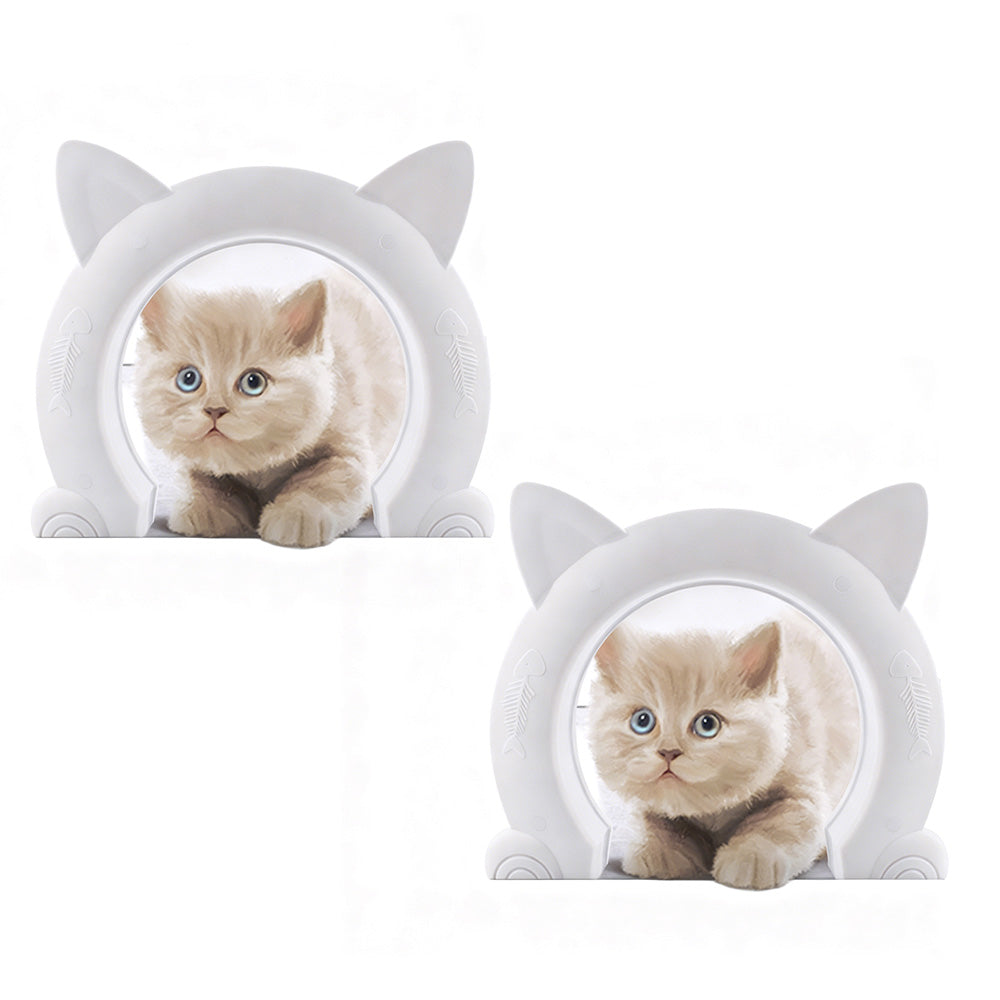 2XWhite Cat Ear Pet Door Frame for Interior Door