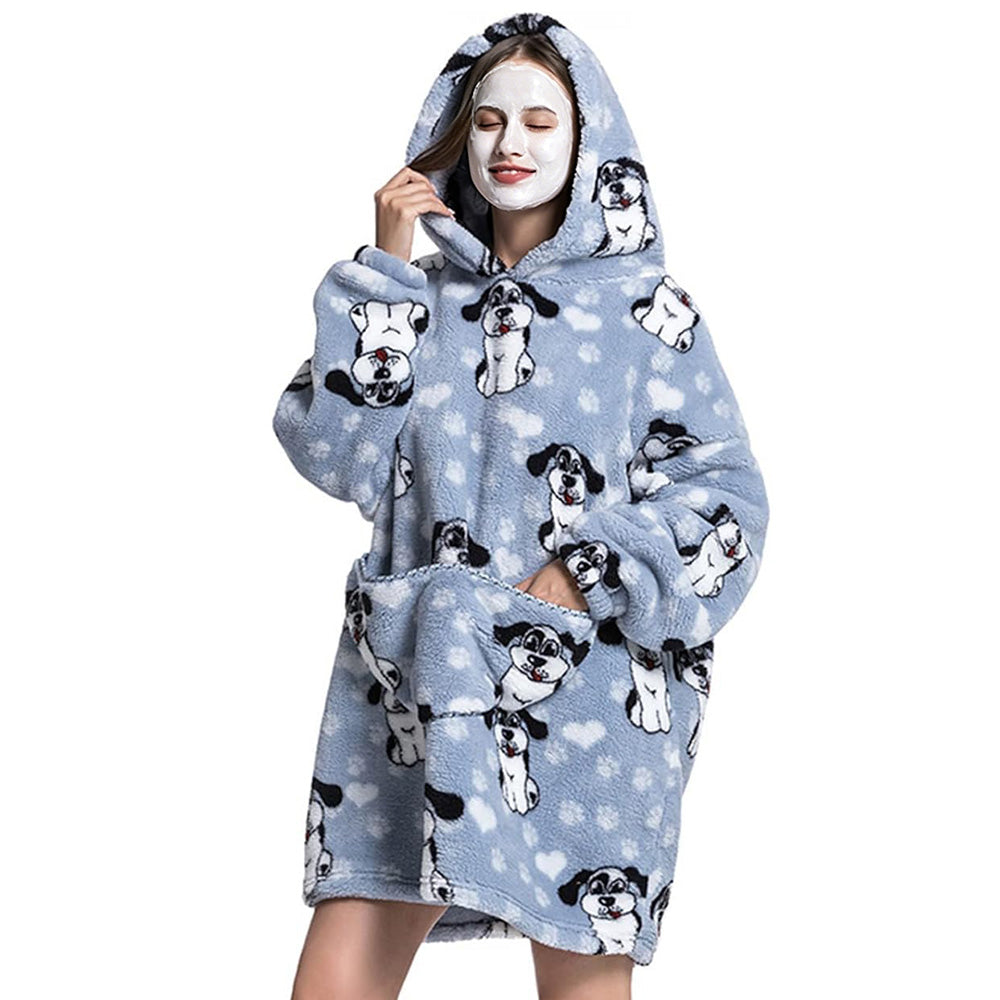 Hooded Blanket Hoodie Ultra Plush Comfy Sweatshirt Fleece-Style 1