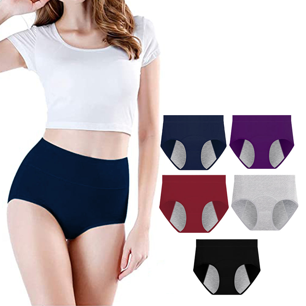 5Pcs Mid Waist Menstrual Leakproof Panties for Women