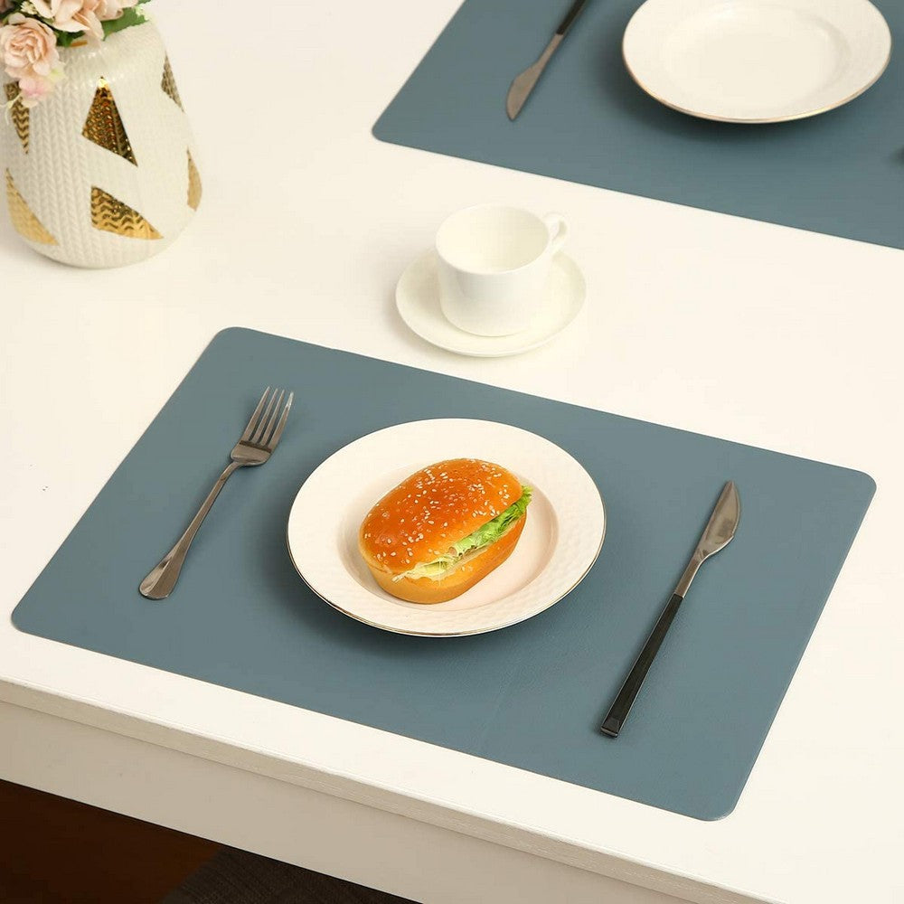 PU Leather Oil-proof Table Mat Heat Insulation Placemat Dining Plate Pad