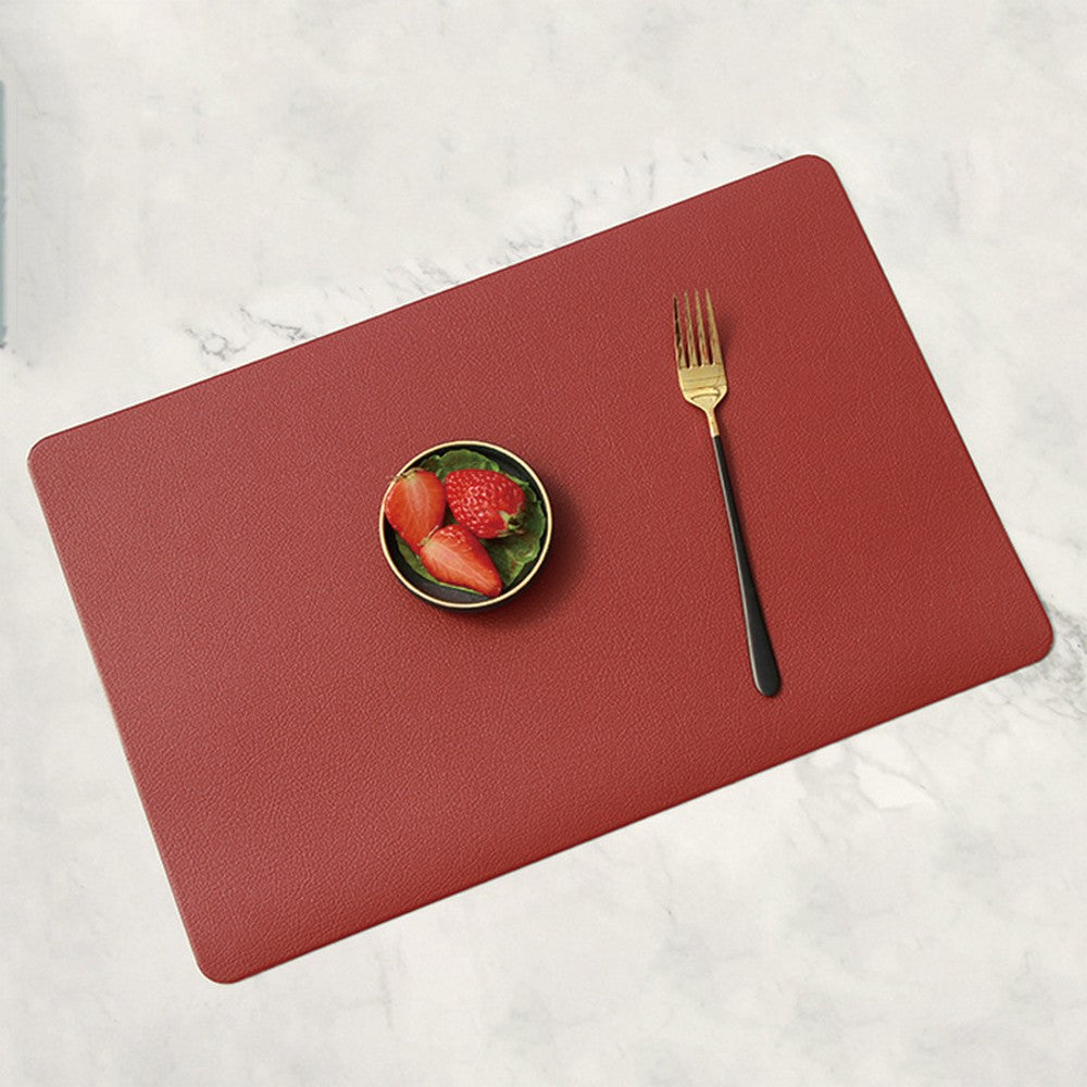 PU Leather Oil-proof Table Mat Heat Insulation Placemat Dining Plate Pad