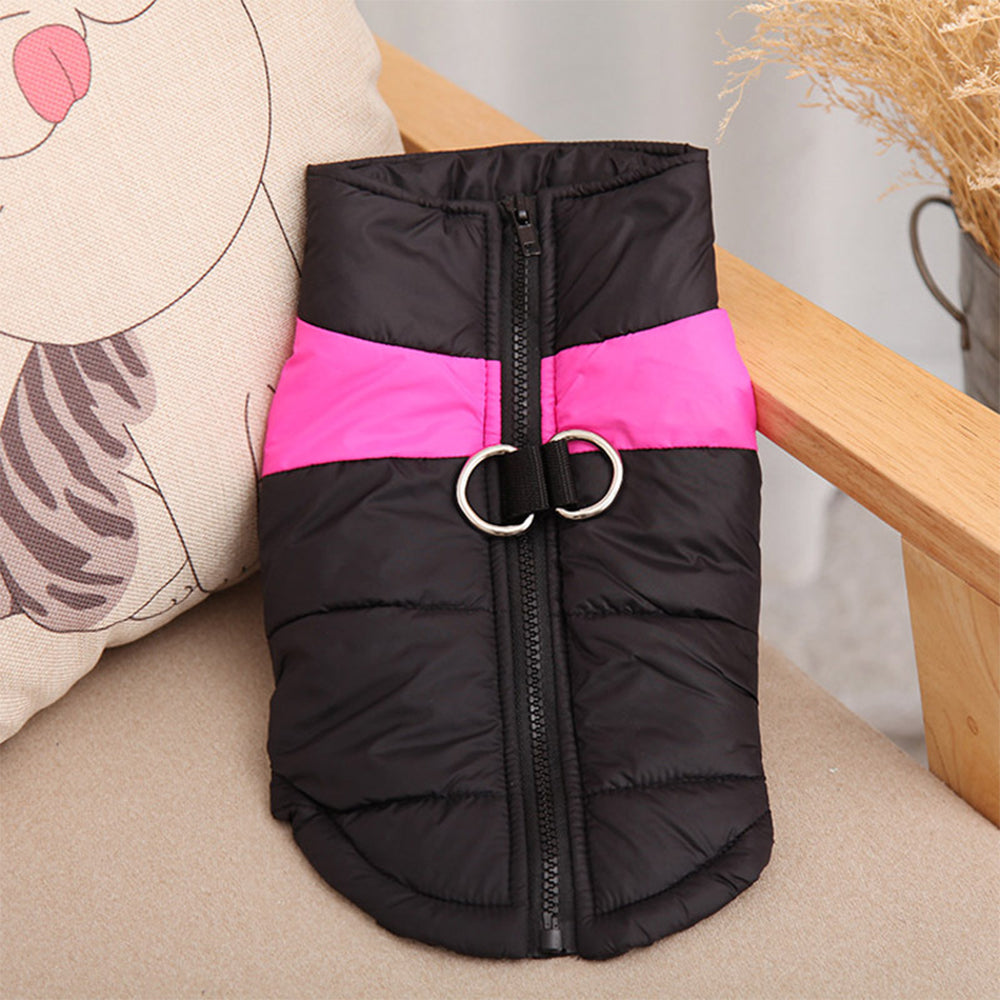 Waterproof Pet Clothing Cold Weather Dog Warm Vest Jacket Vest Coat-Pink