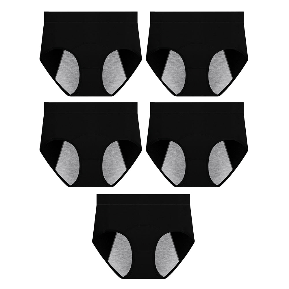 5Pcs Mid Waist Menstrual Leakproof Panties for Women