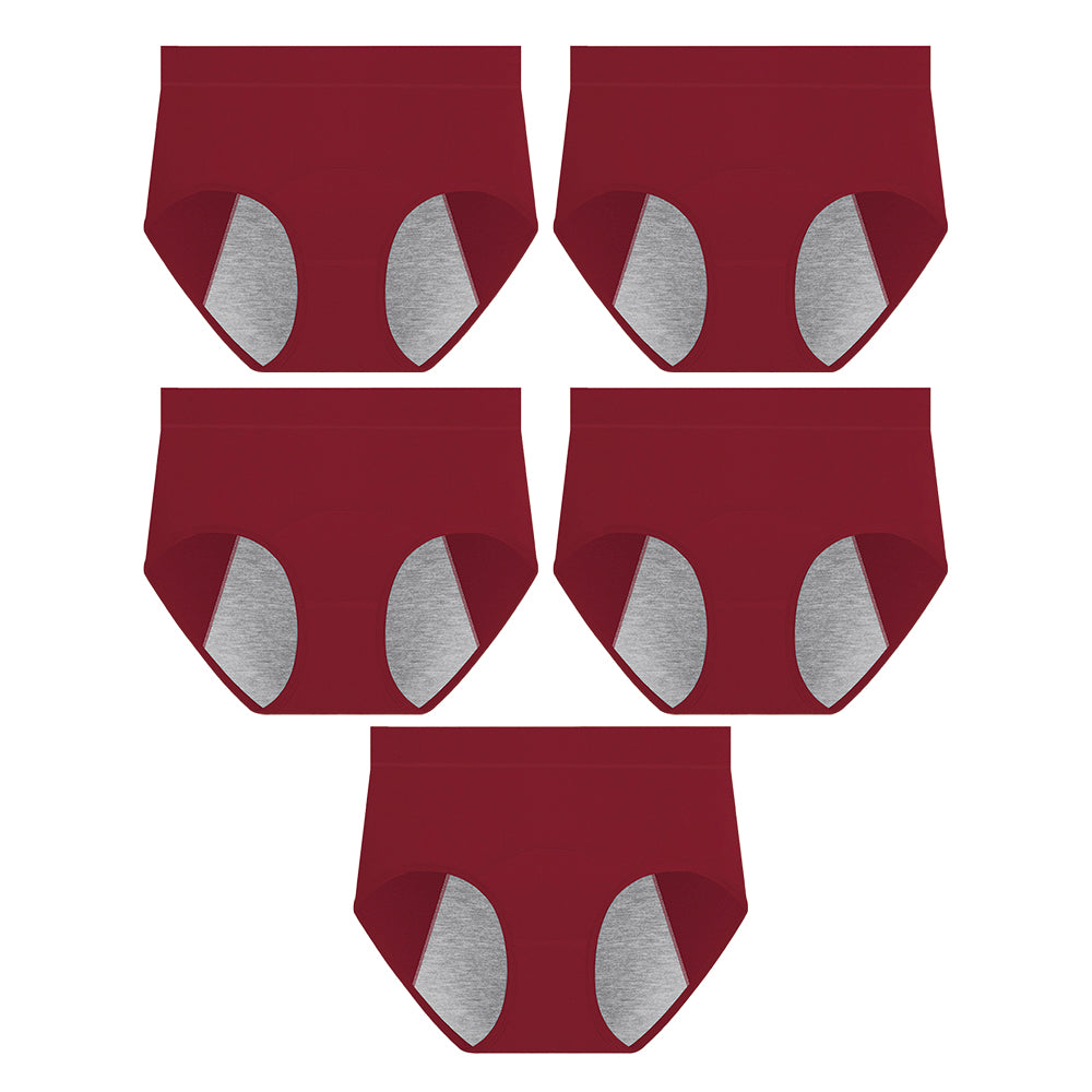 5Pcs Mid Waist Menstrual Leakproof Panties for Women