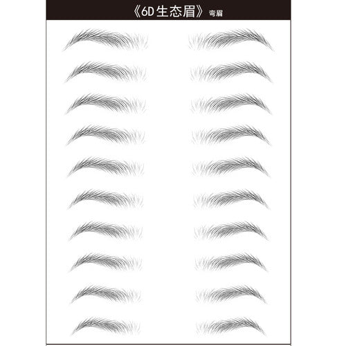 20-Pairs Eyebrow Tattoos Stickers-Curved Eyebrow