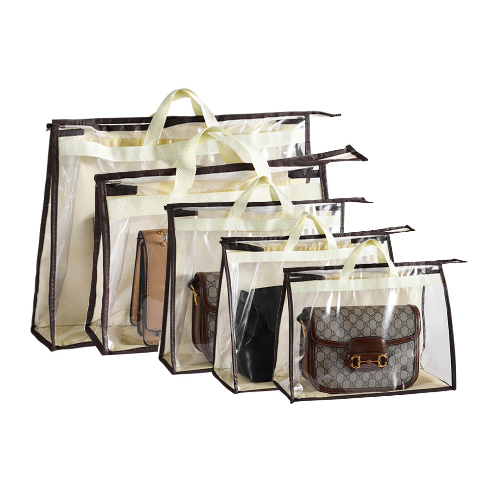 5Pcs Handbag Dust Bags Clear Purse Storage Organiser for Closet Women Bag Purse