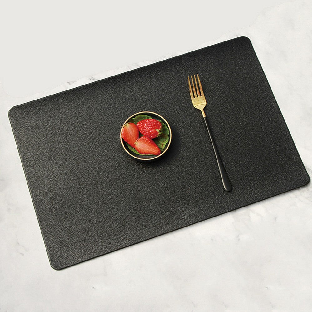 PU Leather Oil-proof Table Mat Heat Insulation Placemat Dining Plate Pad
