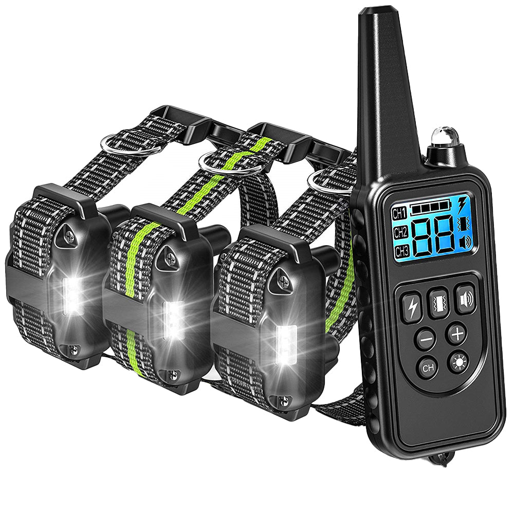 3Pcs Remote Control Pet Dog Anti Bark Electric Shock Collar