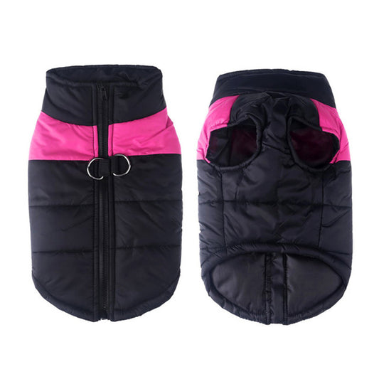 Waterproof Pet Clothing Cold Weather Dog Warm Vest Jacket Vest Coat-Pink