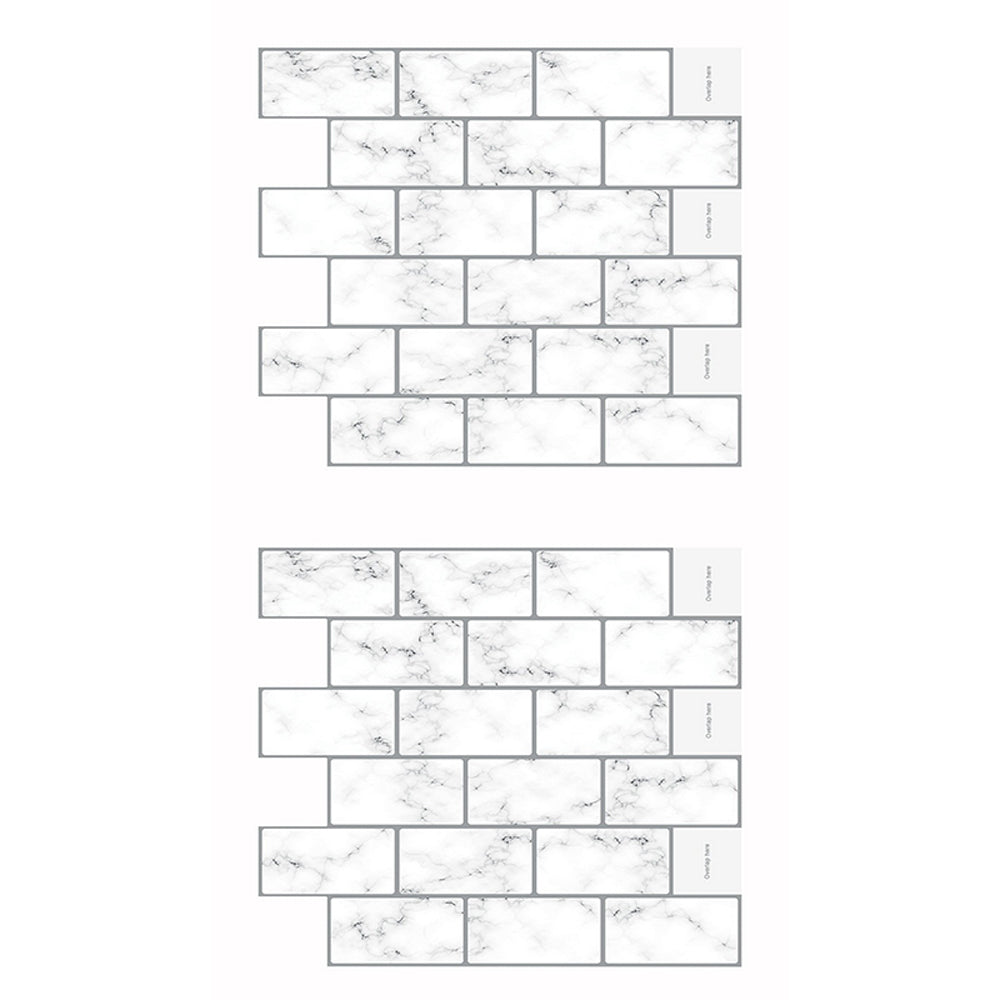 2pcs Kitchen Stick on Tile Stickers Bathroom 3D Mosaic Self Adhesive Wall Tiles