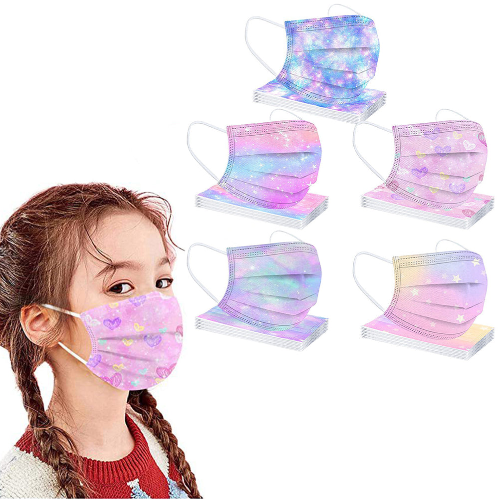 50Pcs Starry Sky Cartoon Kids Disposable Face Masks