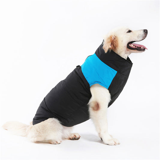 Waterproof Pet Clothing Cold Weather Dog Warm Vest Jacket Vest Coat-Blue