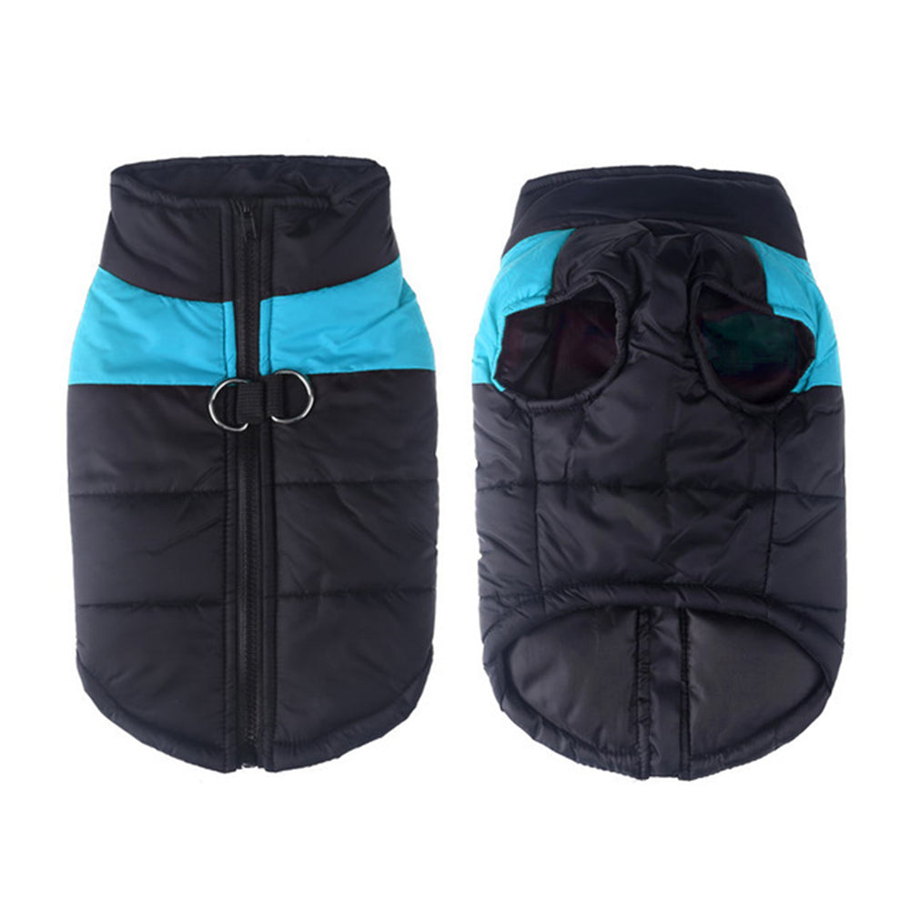 Waterproof Pet Clothing Cold Weather Dog Warm Vest Jacket Vest Coat-Blue