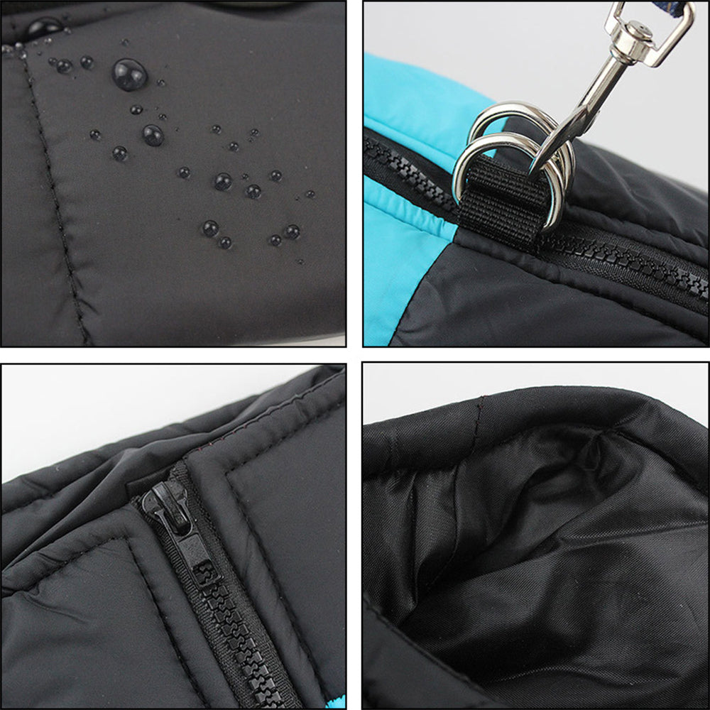 Waterproof Pet Clothing Cold Weather Dog Warm Vest Jacket Vest Coat-Blue