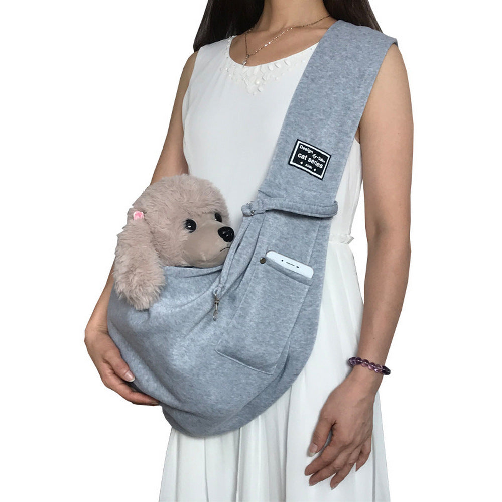 Reversible Pet Sling Carrier Dog Cat Puppy Travel Bag with Phone Holder Pocket