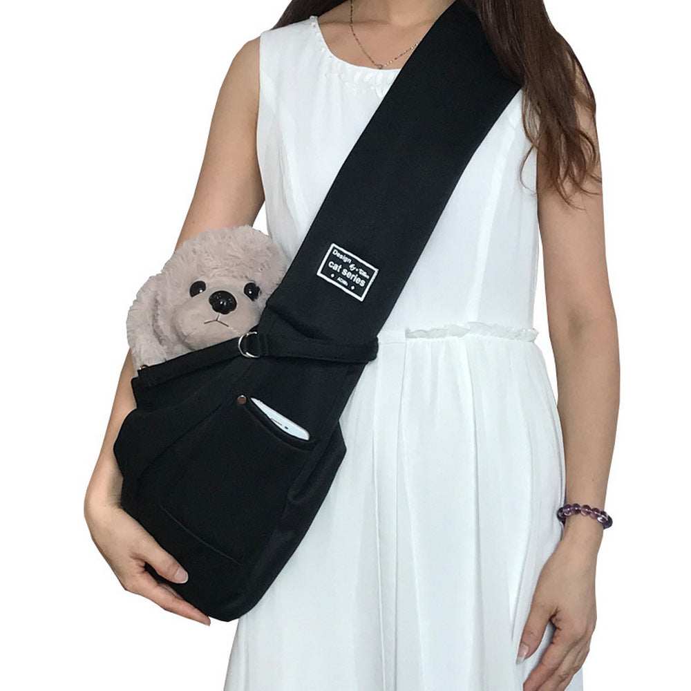 Reversible Pet Sling Carrier Dog Cat Puppy Travel Bag with Phone Holder Pocket