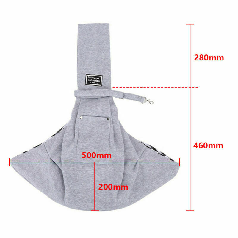 Reversible Pet Sling Carrier Dog Cat Puppy Travel Bag with Phone Holder Pocket